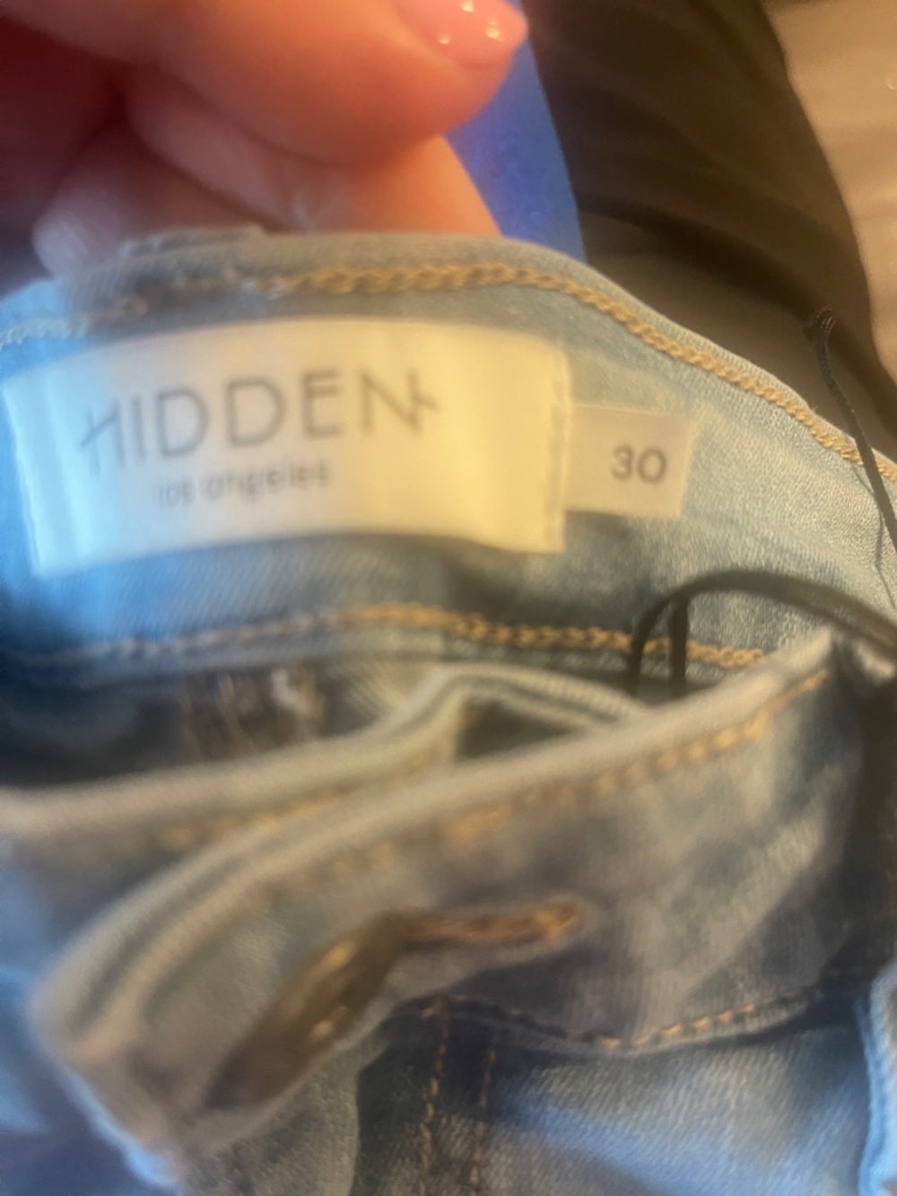 High-Rise Light Blue Distressed Flare Jeans - Women's - Picture 3 of 3